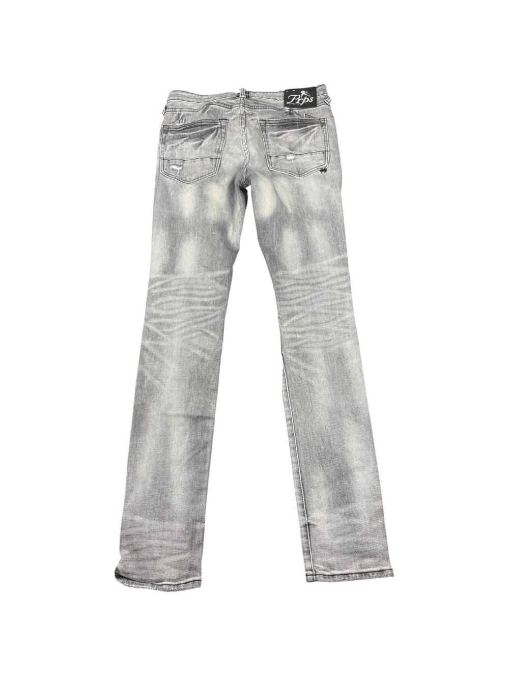 PRPS Windsor Tapered Skinny Fit Distressed Gray Jeans